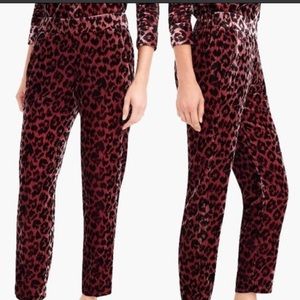 J. Crew leopard velvet ankle pants